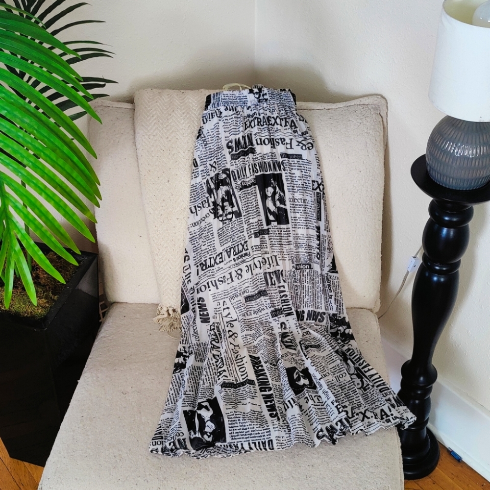 Live 4 Truth Pleated Newspaper Layered Skirt